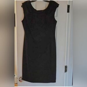 Calvin Klein Black Midi Sleeveless Sheath Dress